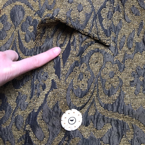 Indigo Moon Golden Brown Bone Button Jacket, EUC, 1X - Picture 10 of 14